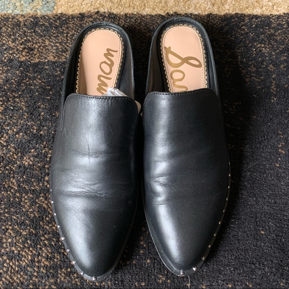 Sam Edelman Lewellyn Black Leather Mules